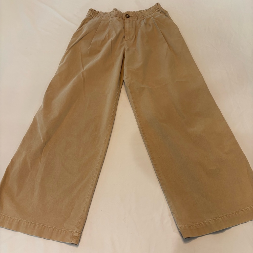 LOFT women Khaki Wide-Leg Chinos